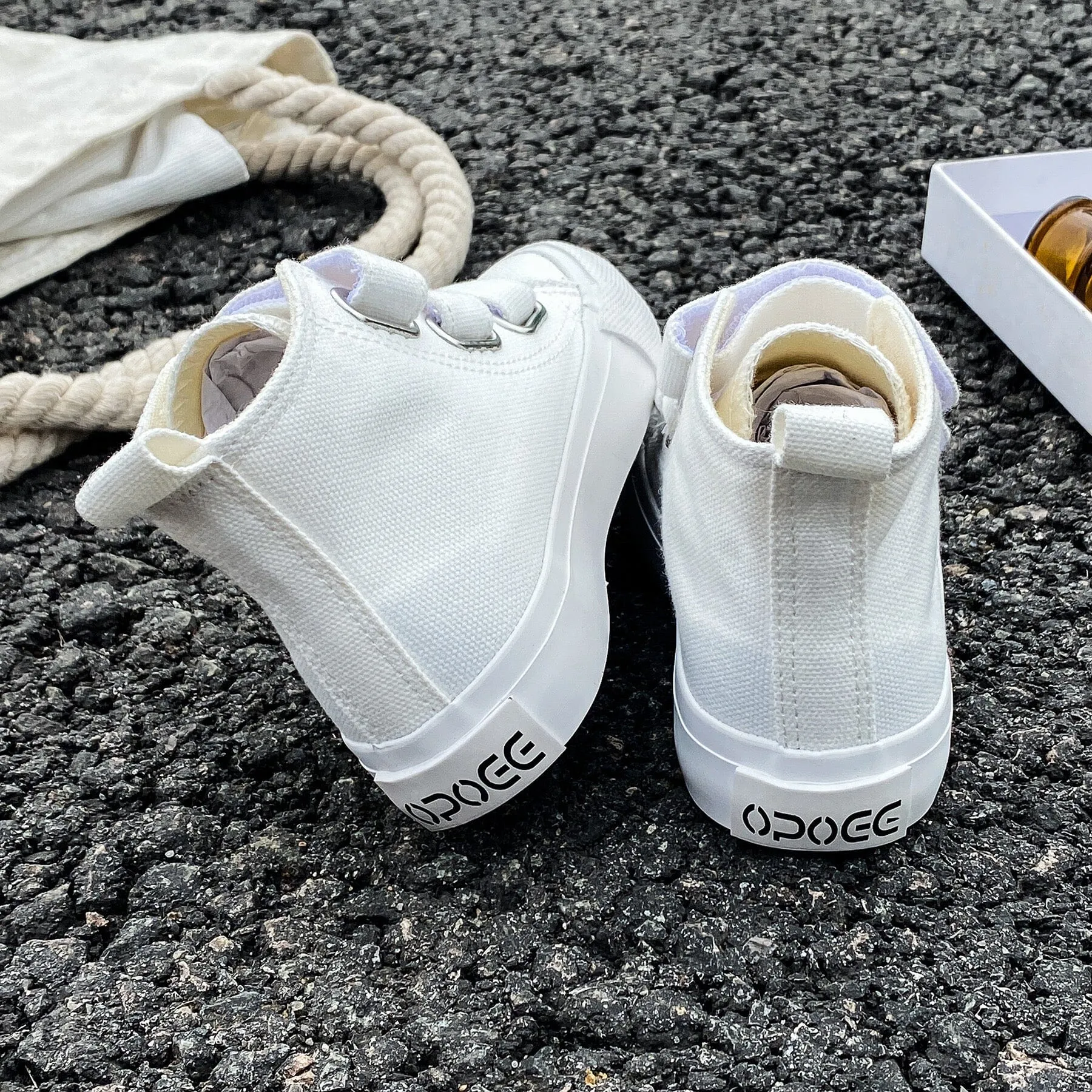 Solid Color High Top Kids Canvas Shoes (1)