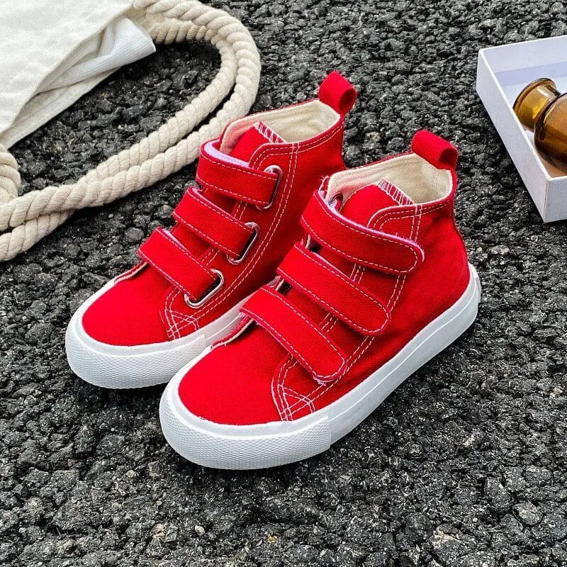 Solid Color High Top Kids Canvas Shoes (1)