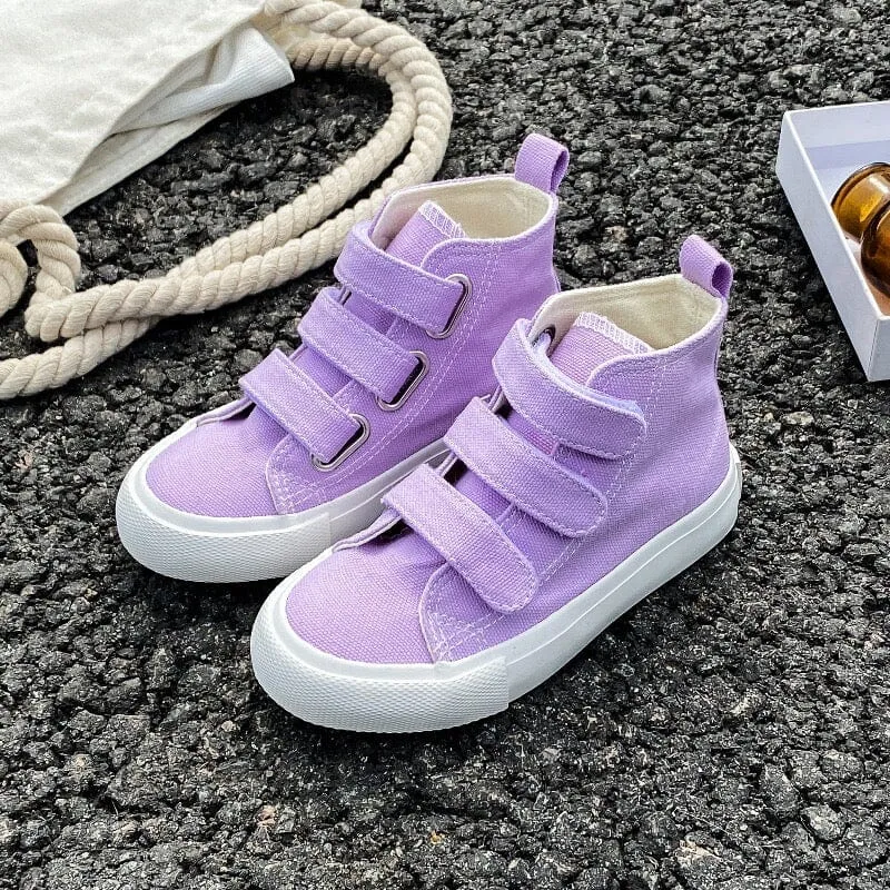 Solid Color High Top Kids Canvas Shoes (2)