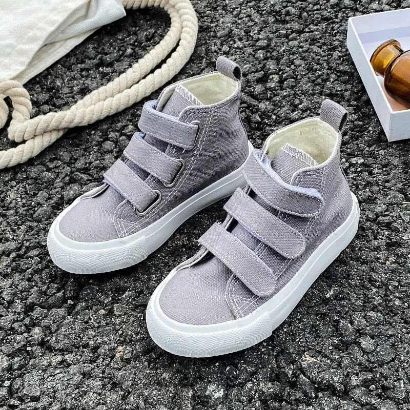 Solid Color High Top Kids Canvas Shoes (2)
