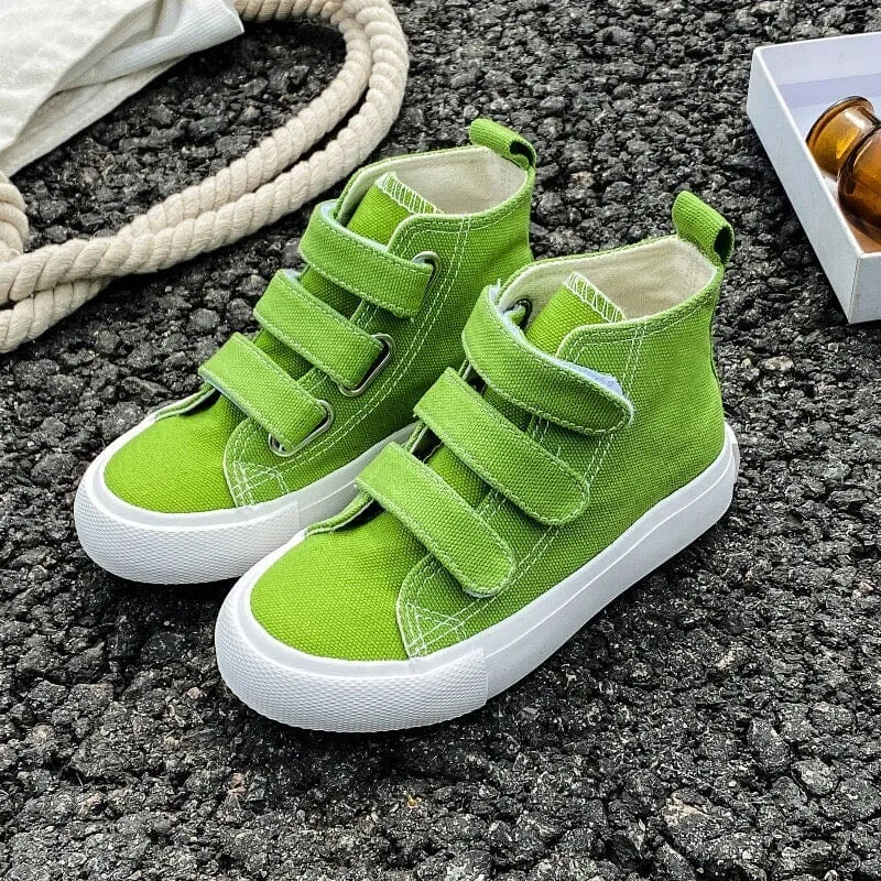 Solid Color High Top Kids Canvas Shoes (2)