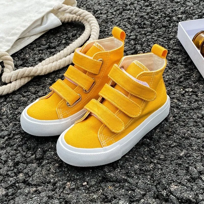 Solid Color High Top Kids Canvas Shoes (2)