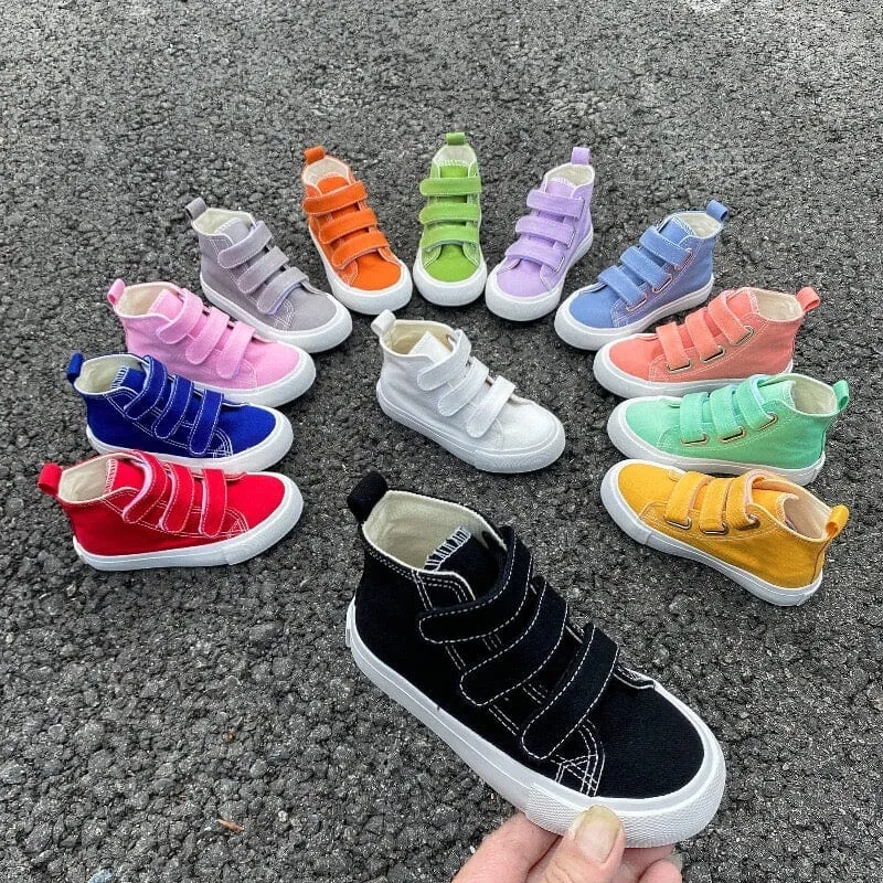 Solid Color High Top Kids Canvas Shoes (2)