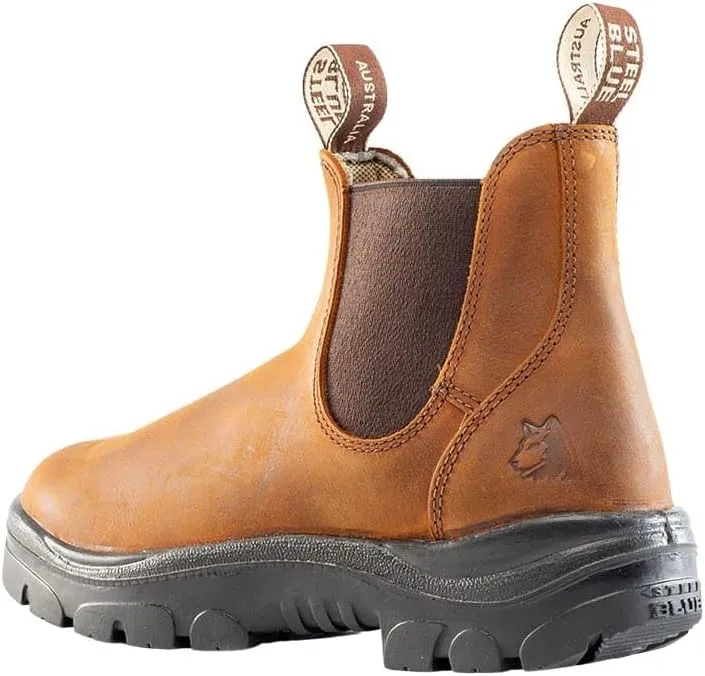 Steel Blue Men's Hobart Soft Toe Slip On Work Boots, Brown