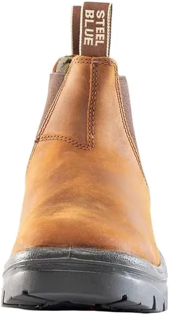 Steel Blue Men's Hobart Soft Toe Slip On Work Boots, Brown