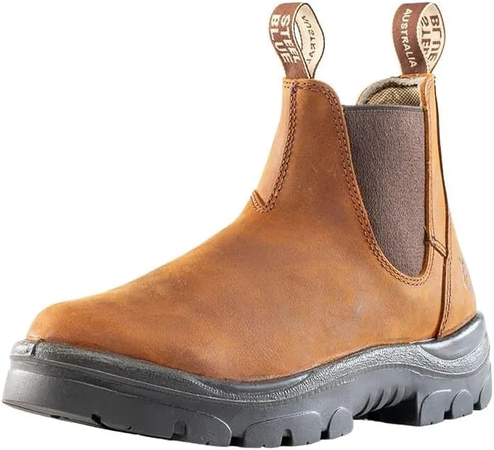 Steel Blue Men's Hobart Soft Toe Slip On Work Boots, Brown