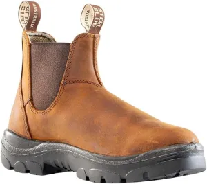 Steel Blue Men's Hobart Soft Toe Slip On Work Boots, Brown