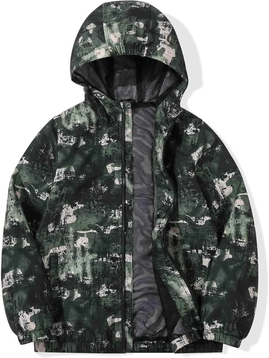 SUNDAY ROSE Boys Windbreaker Jacket Hooded Lightweight Windroof Water-resistant Outdoor Coats for Kids