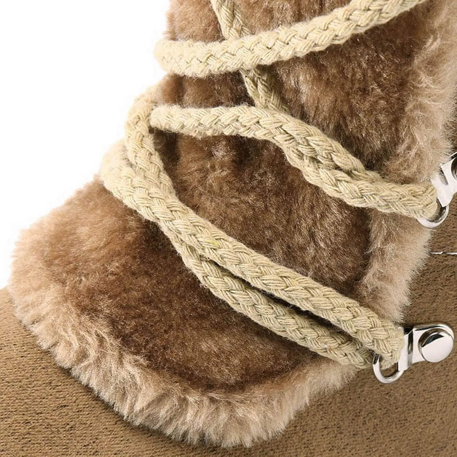Teens Snow Boots Waterproof Insulated Fur Boots Waterproof Warm Boots Outdoor Furry Fluffy Short Snow Boot Work Boots for Men