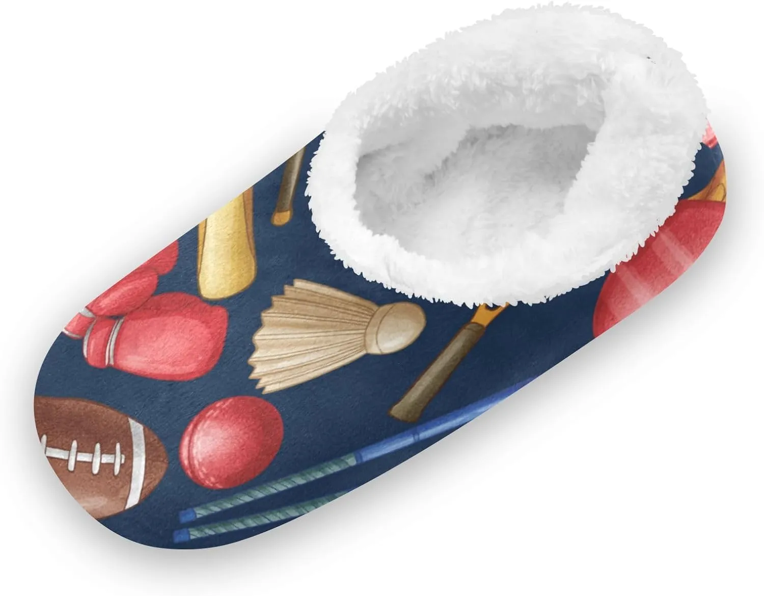 Tennis Rugby Baseball Kids House Slippers Basketball Ice Hockey Boys Closed Back Fuzzy Feet Slippers Girls Coral Fleece Slipper Socks No Skid Warm Cozy Home Slippers For Indoor Outdoor Winter Bedroo