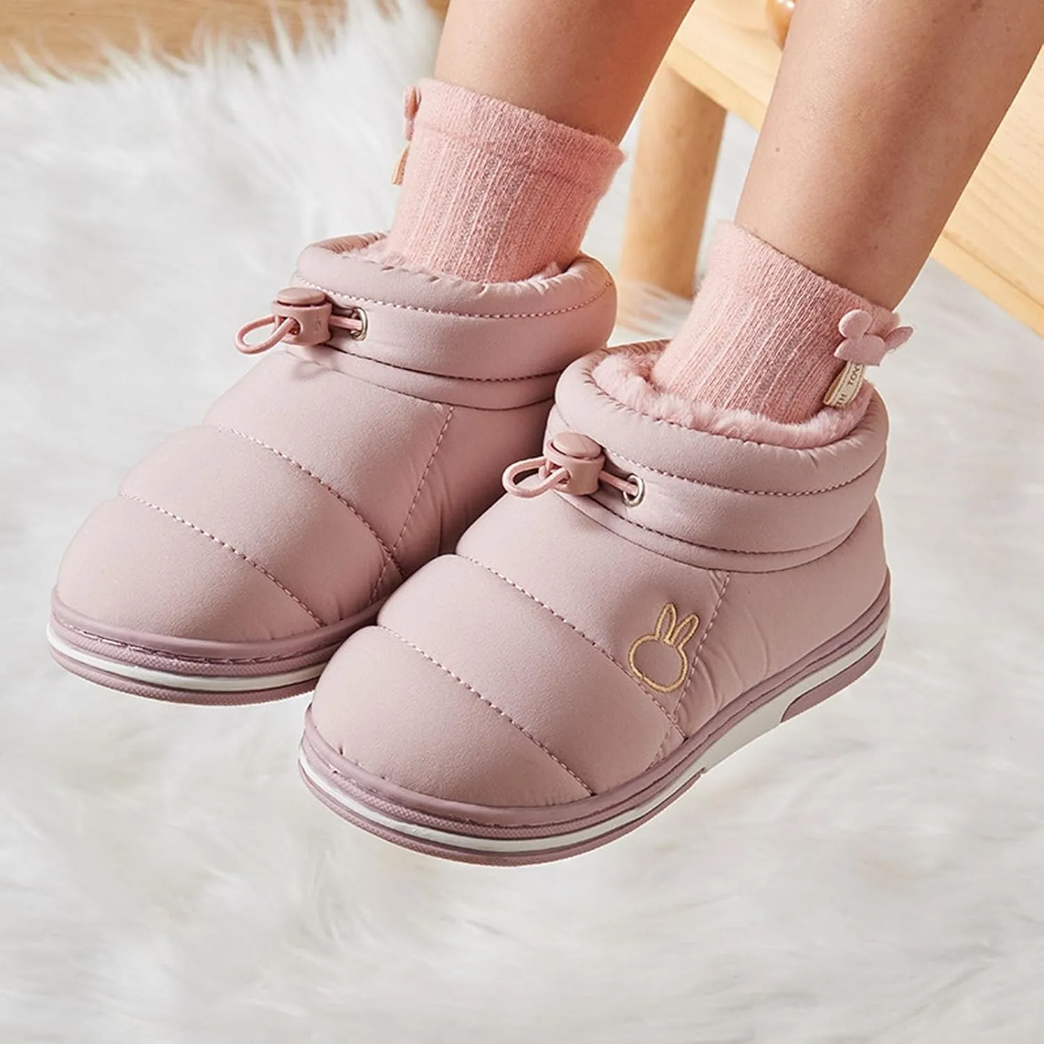 Toddler Baby Boys Girls Warm House Boots Kids Slippers Fuzzy ?????? Lined Comfy Flat Bottom Indoor Toddler Dress Boots