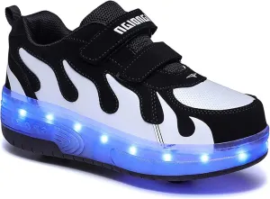 Two Wheeled Walking Shoes Rechargeable LED Flash Shoes Roller Skates