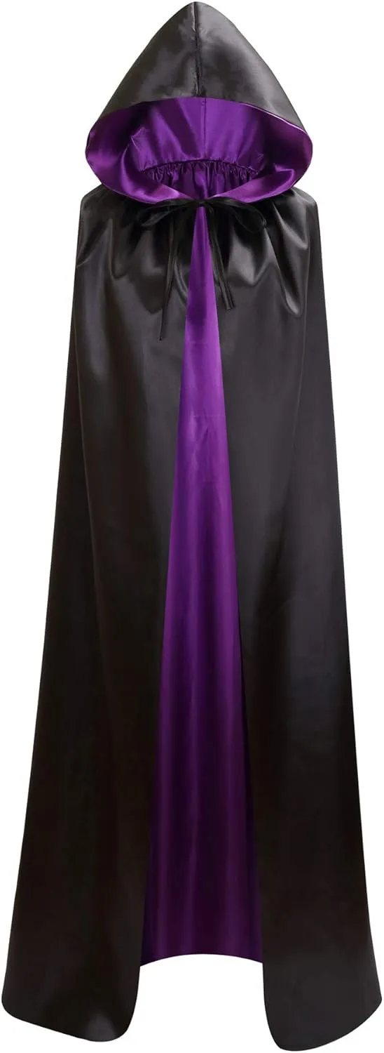 Unisex Reversible Hooded Cloak Cape For Christmas Halloween Party Vampires Cosplay Costumes