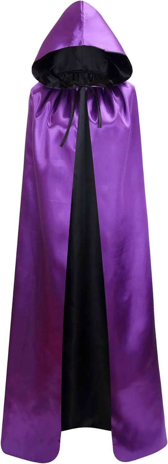 Unisex Reversible Hooded Cloak Cape For Christmas Halloween Party Vampires Cosplay Costumes