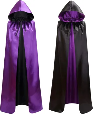 Unisex Reversible Hooded Cloak Cape For Christmas Halloween Party Vampires Cosplay Costumes