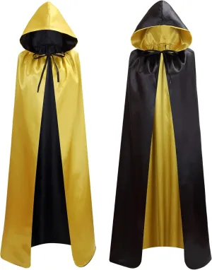 Unisex Reversible Hooded Cloak Cape For Christmas Halloween Party Vampires Cosplay Costumes