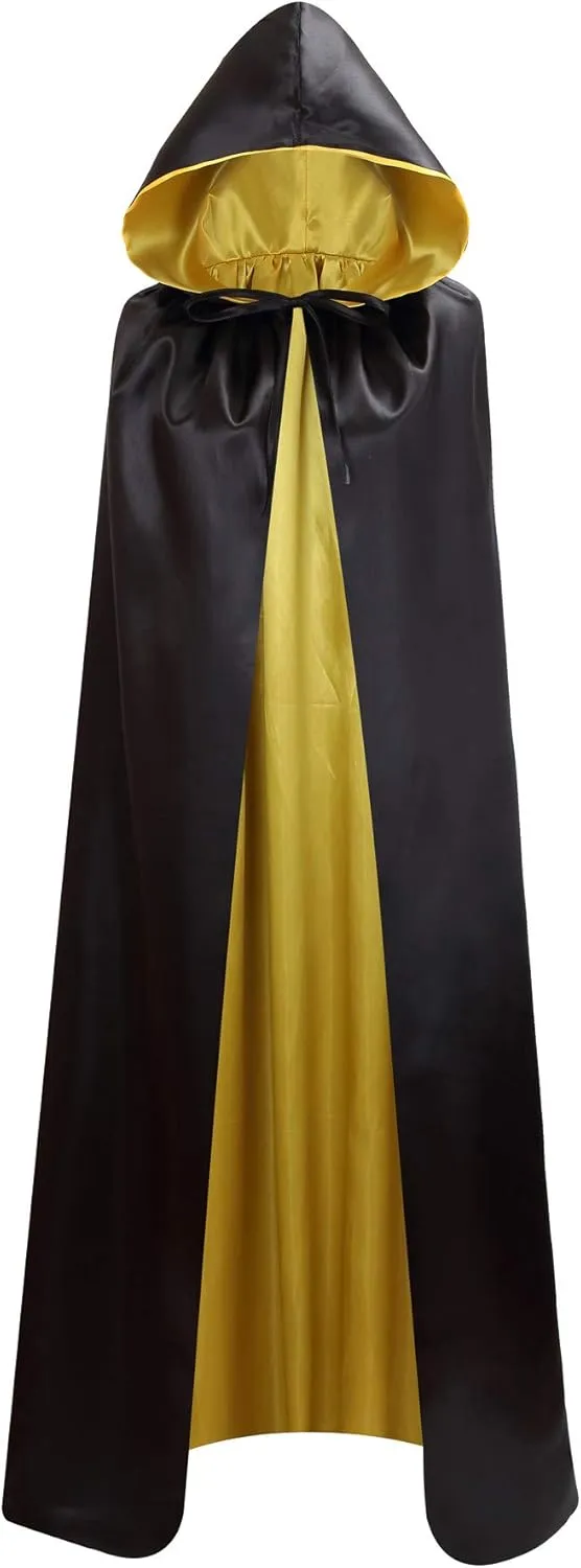 Unisex Reversible Hooded Cloak Cape For Christmas Halloween Party Vampires Cosplay Costumes