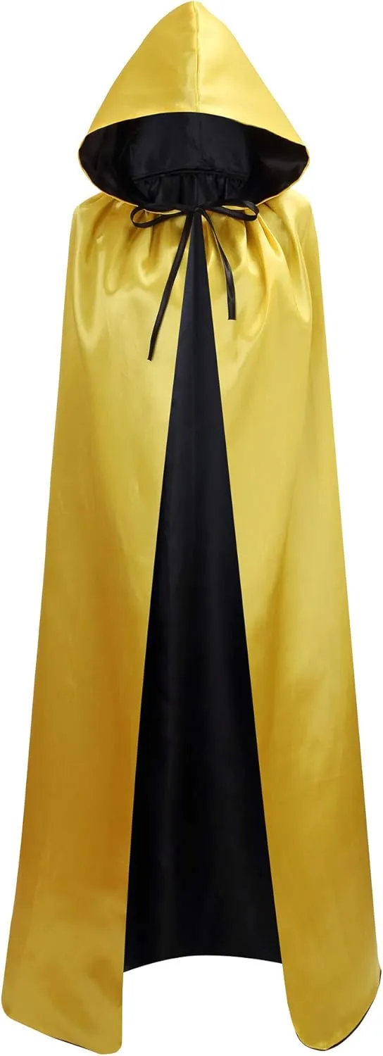 Unisex Reversible Hooded Cloak Cape For Christmas Halloween Party Vampires Cosplay Costumes