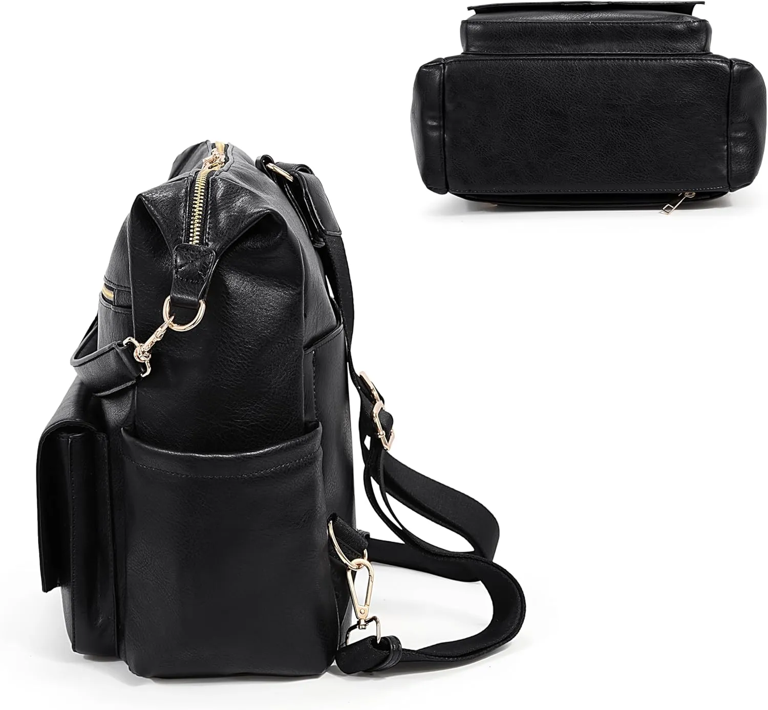 Uromee Backpack for Women Vegan Leather Convertible Shoulder Purse Fashion Diaper Bag Travel