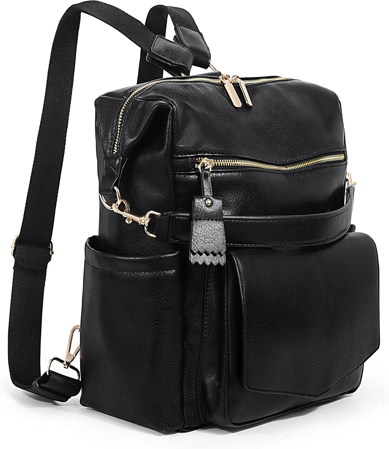 Uromee Backpack for Women Vegan Leather Convertible Shoulder Purse Fashion Diaper Bag Travel