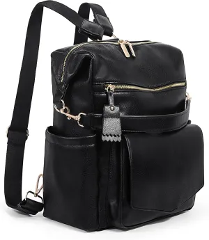 Uromee Backpack for Women Vegan Leather Convertible Shoulder Purse Fashion Diaper Bag Travel