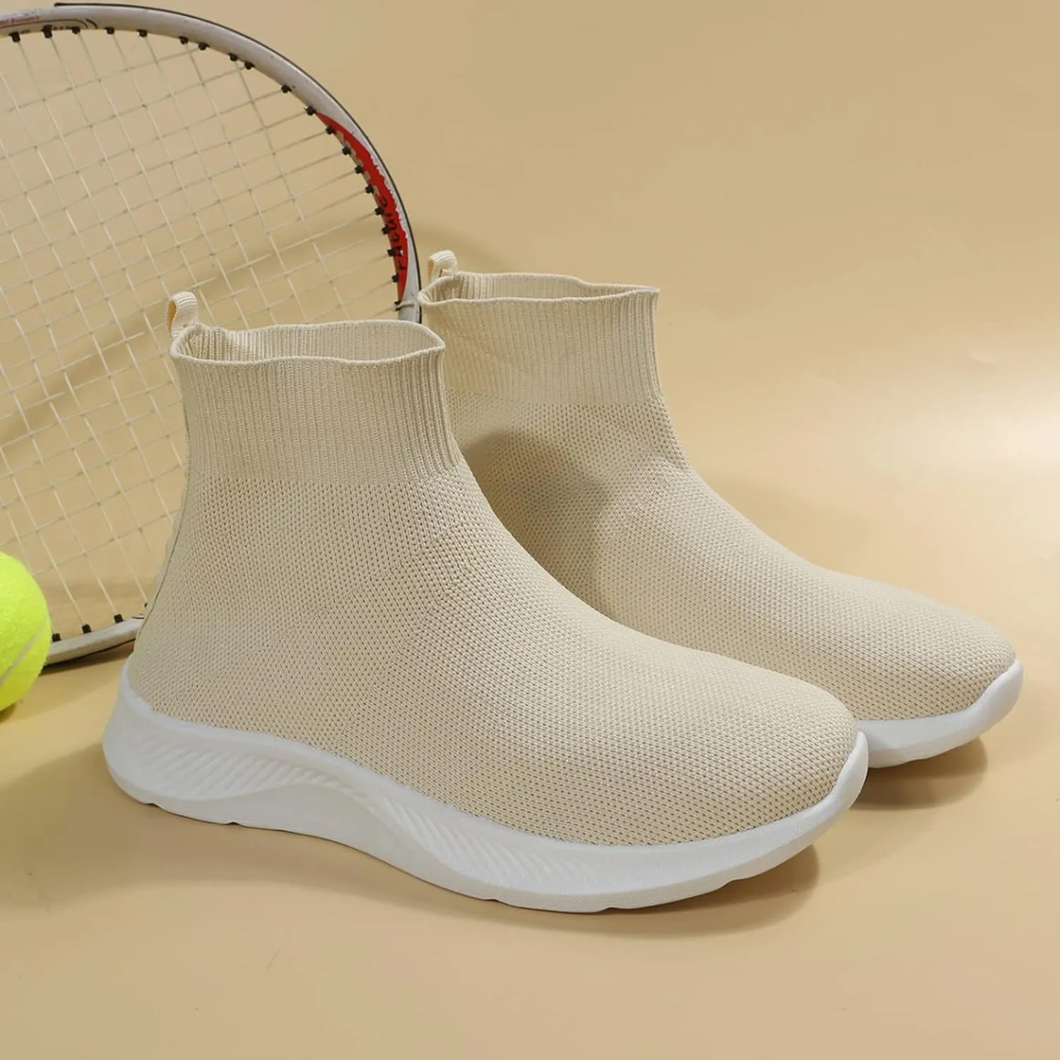 Walking Boots for Women Sock High Top Sneaker Boots Booties Wide Comfort Slip On Lightweight Sneakers Tennis Running Shoes