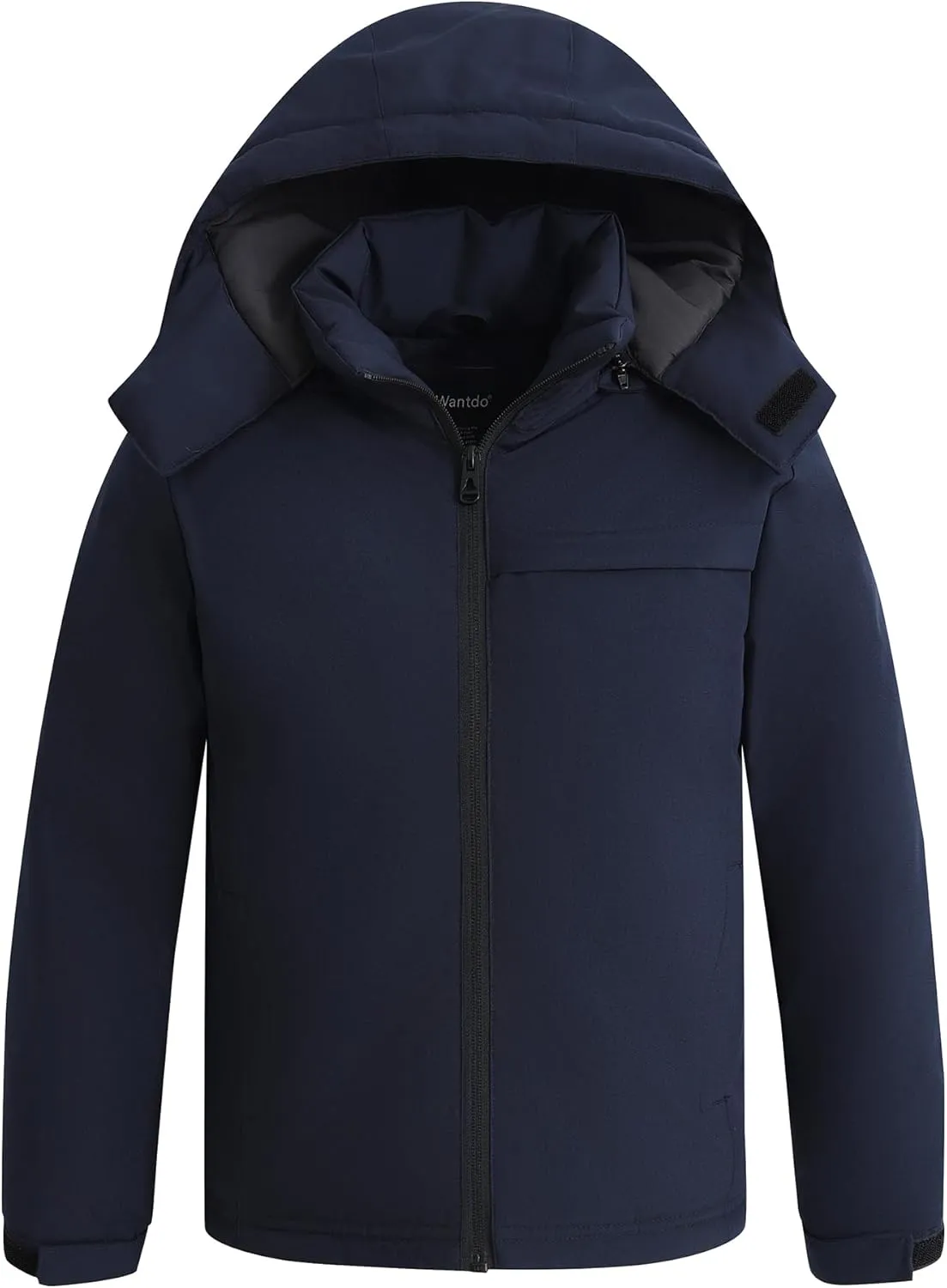 wantdo Boys Winter Coat Waterproof windbreaker Snow Ski Jacket Warm Thick Rain Jacket Kids Coats with Removable Hood