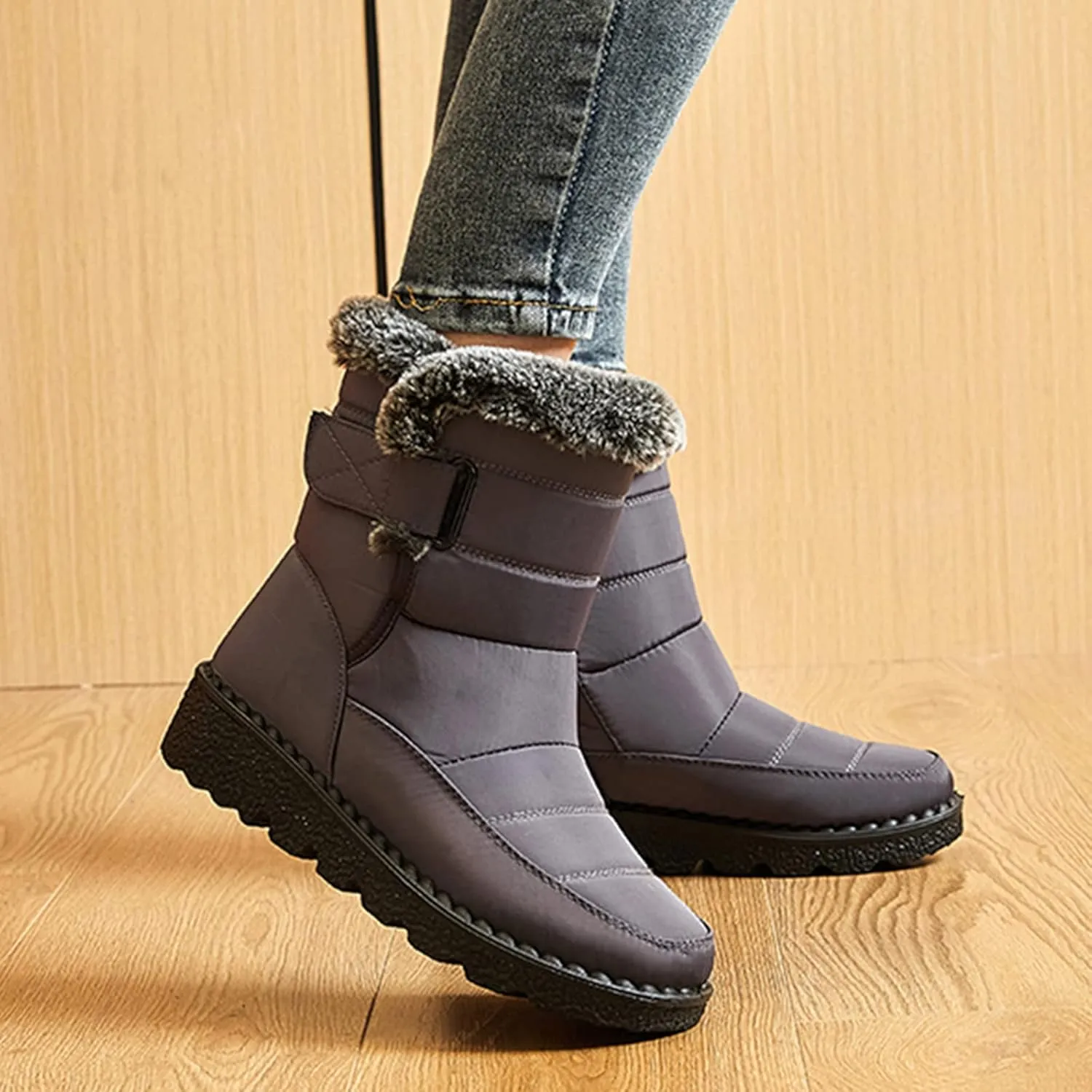 Waterproof Snow Boots for Women Womens Size 8.5 Snow Boot Winter Boots Waterproof Snow Fur Boots Heels for Women Winter Botas De Frio Para Mujer Elegantes Largas