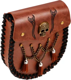 Wearable Waist Pack Medieval Faux Leather Pouch Vintage Waist Bag Pu Leather Bag for Stage Plays