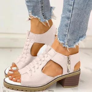 Wedge Sandals for Women 2025 Summer Dressy Comfortable Orthopedic Platform Wedges with Ankle Strap Open Toe Cutout Zipper Chunky Heeled Slip on Beach Walking Sandals Ladies Trendy (Beige, 9.5)