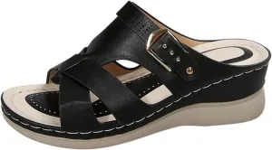 Wedge Sandals for Women Dressy Low Heel Slip On Sandals with Arch Support Summer Casual Comfortable Walking Platform Slide Shoes