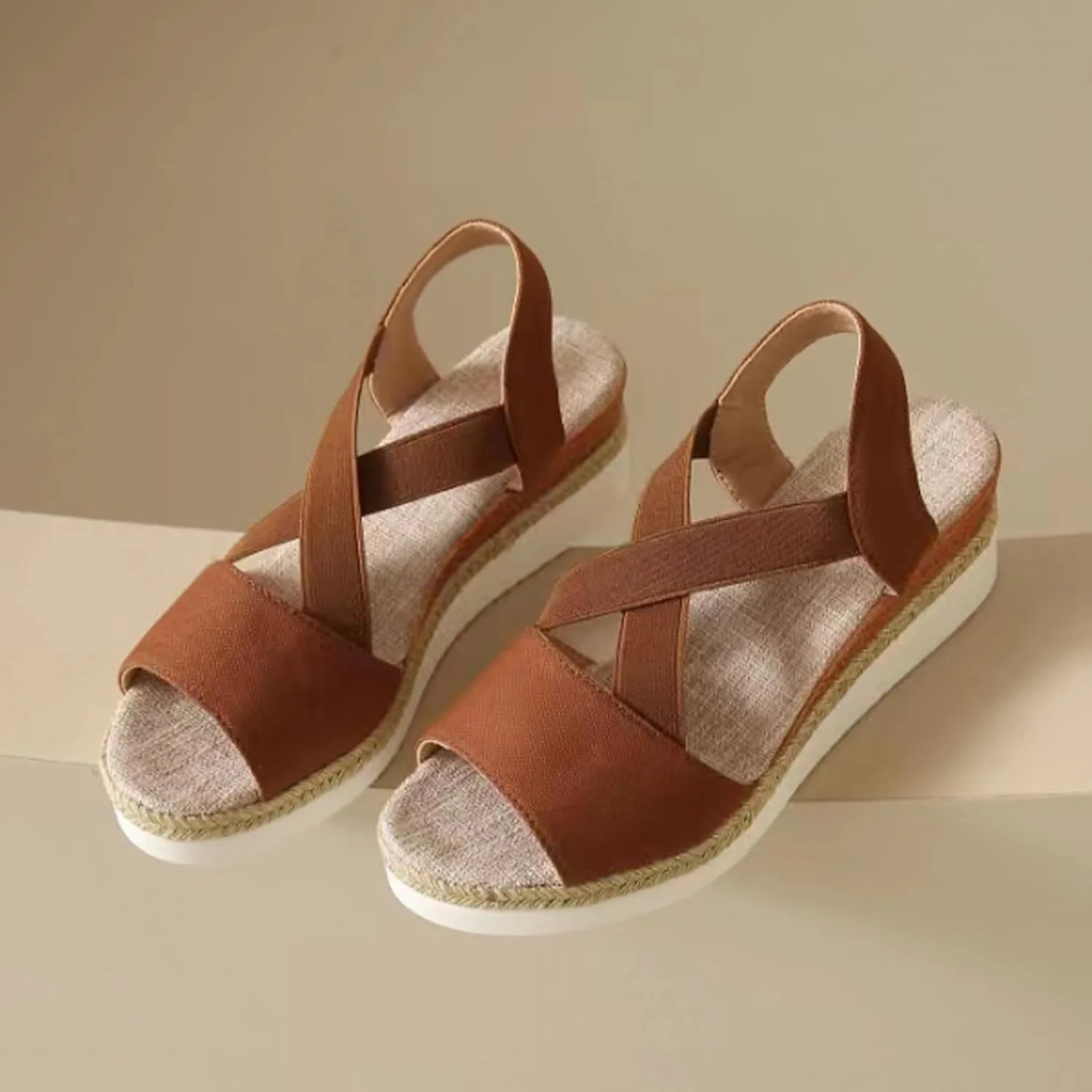 Wide Foot Sandals for Women Platform Orthopedic Platform Wedge Sandals Open Toe Ankle Strap Summer Slip On Shoes
