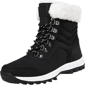 Winter Shoes for Women 2024 Waterproof Insulated Fur Boots Outdoor Duck Shoes Platform Winter Work Boots for Women Snow Boots