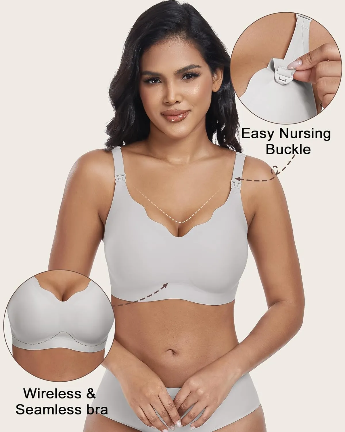 Wireless Seamless Pumping Bra Hands Free Nursing Bra Wirefree Comfort Wearable Breast Pump Brass
