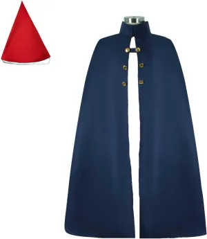 Wirt Costume Men Garden Cape Cloak Halloween Cosplay Suit Red Hat Mantle Outfit