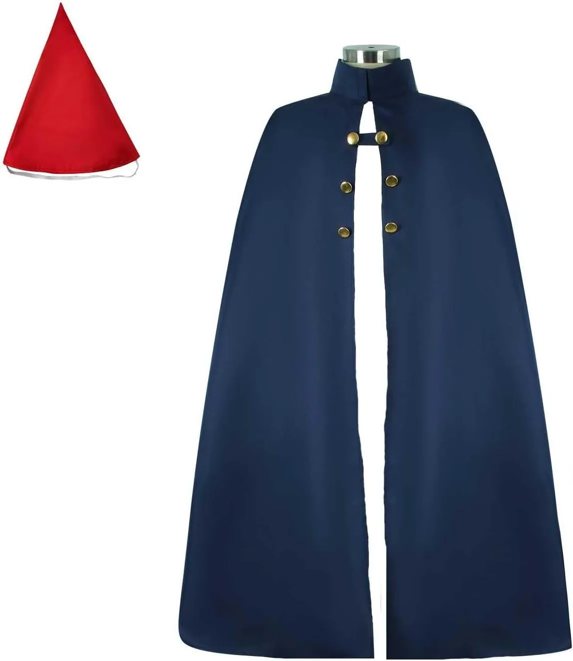 Wirt Costume Men Garden Cape Cloak Halloween Cosplay Suit Red Hat Mantle Outfit
