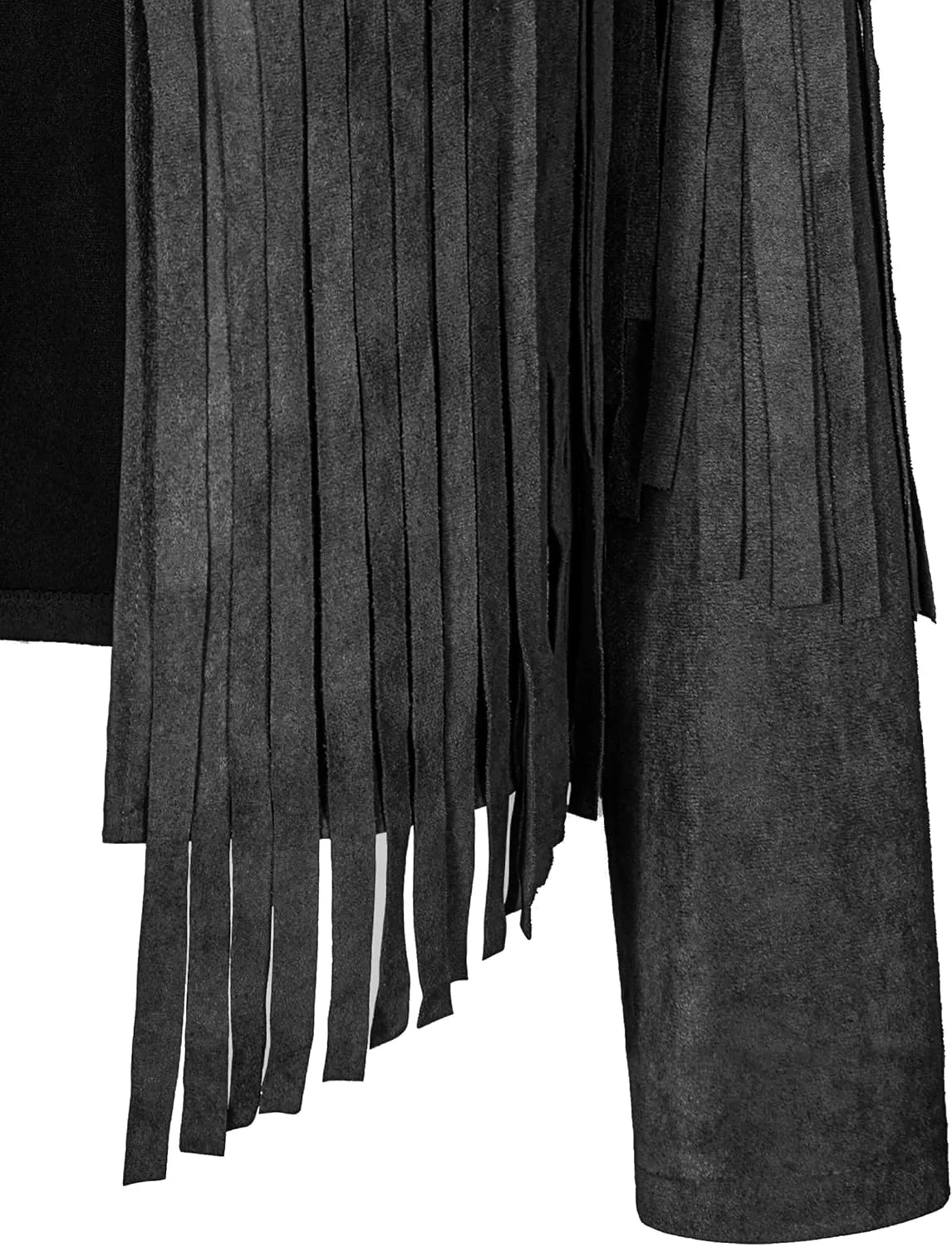 Women Cowgirl Costume Suede Fringe Jacket Hat Belt Set for Western Cowgirl Cowboy Halloween Cosplay