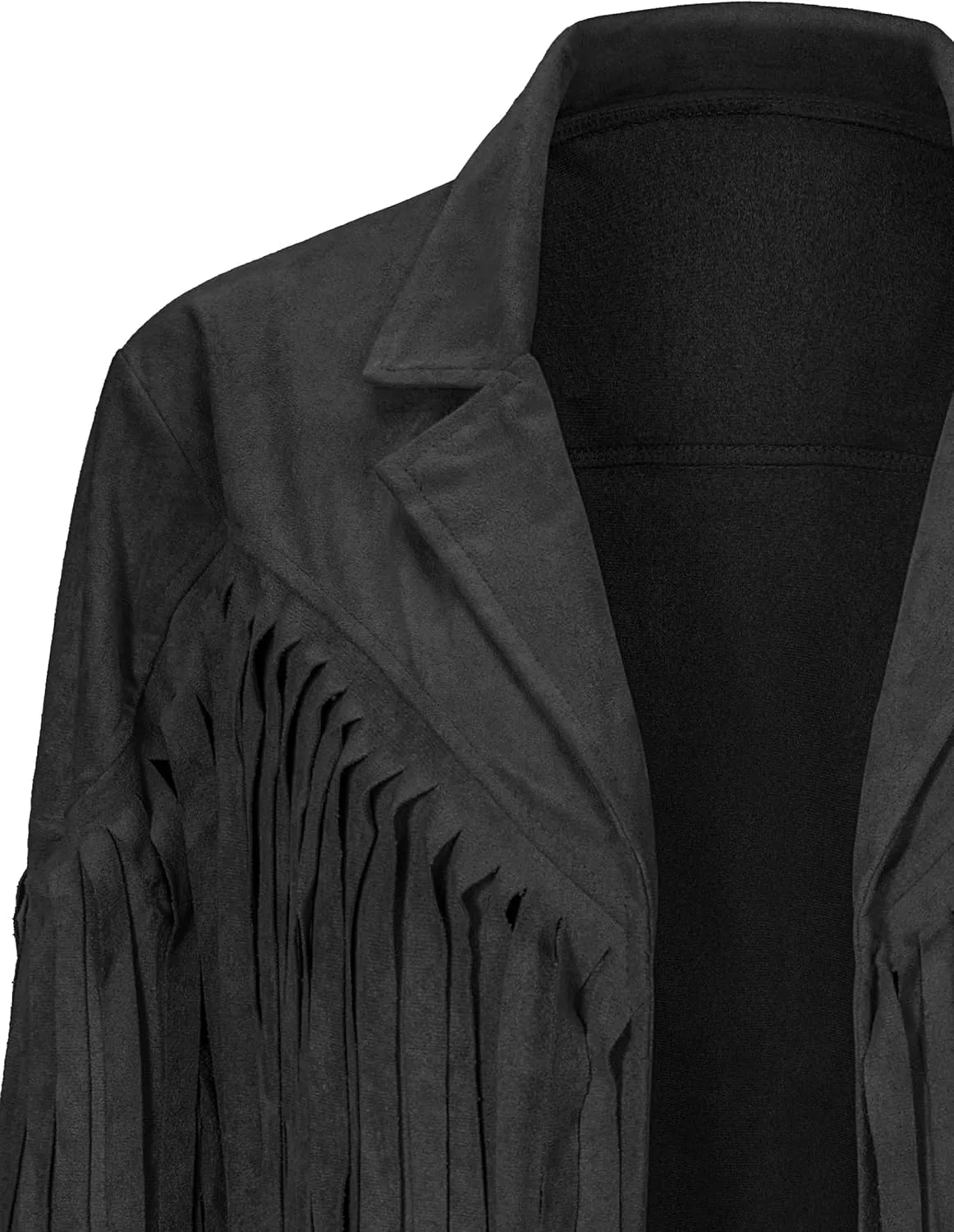 Women Cowgirl Costume Suede Fringe Jacket Hat Belt Set for Western Cowgirl Cowboy Halloween Cosplay