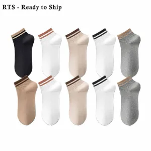 Women's Contrast Stripe Design-جوارب نسائية قصيرة