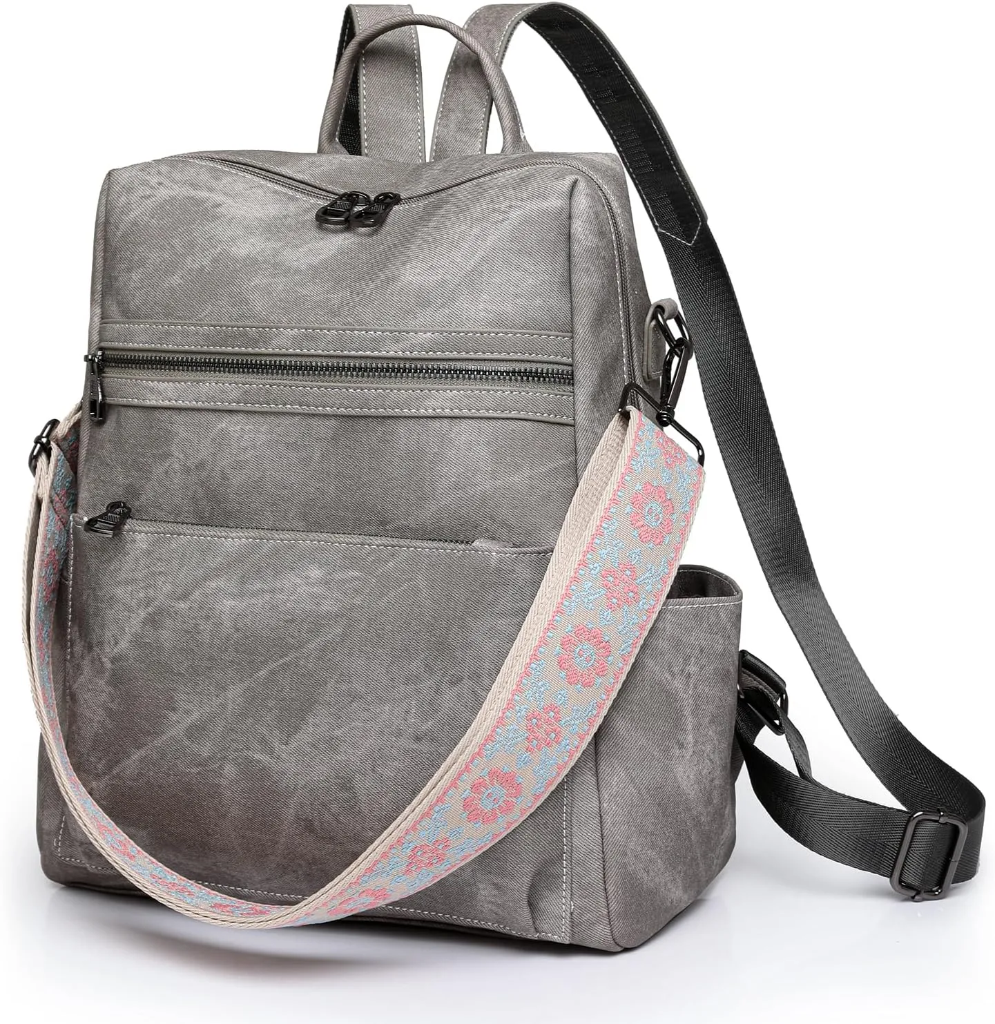 Women's Fashion Backpack Purse Multipurpose Large Capacity Travel Handbags Convertible Bag Grey