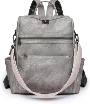 Women's Fashion Backpack Purse Multipurpose Large Capacity Travel Handbags Convertible Bag Grey