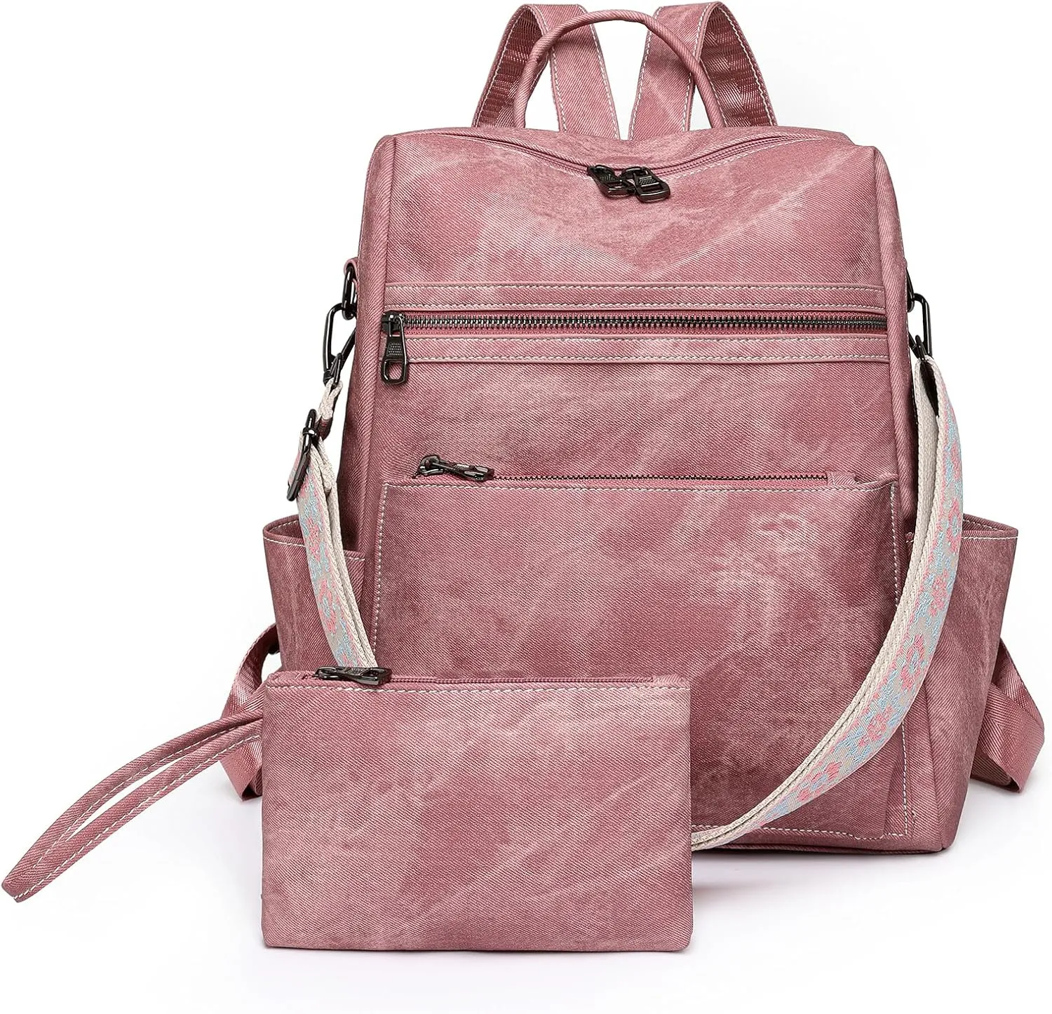 Women's Fashion Backpack Purse Multipurpose Large Capacity Travel Handbags Convertible Bag Pink