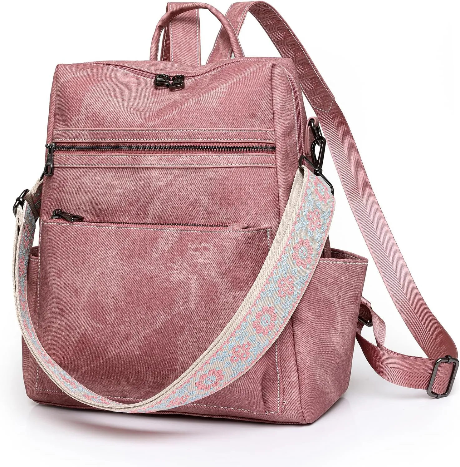 Women's Fashion Backpack Purse Multipurpose Large Capacity Travel Handbags Convertible Bag Pink
