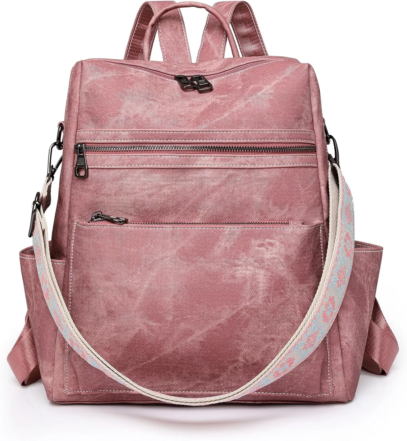 Women's Fashion Backpack Purse Multipurpose Large Capacity Travel Handbags Convertible Bag Pink