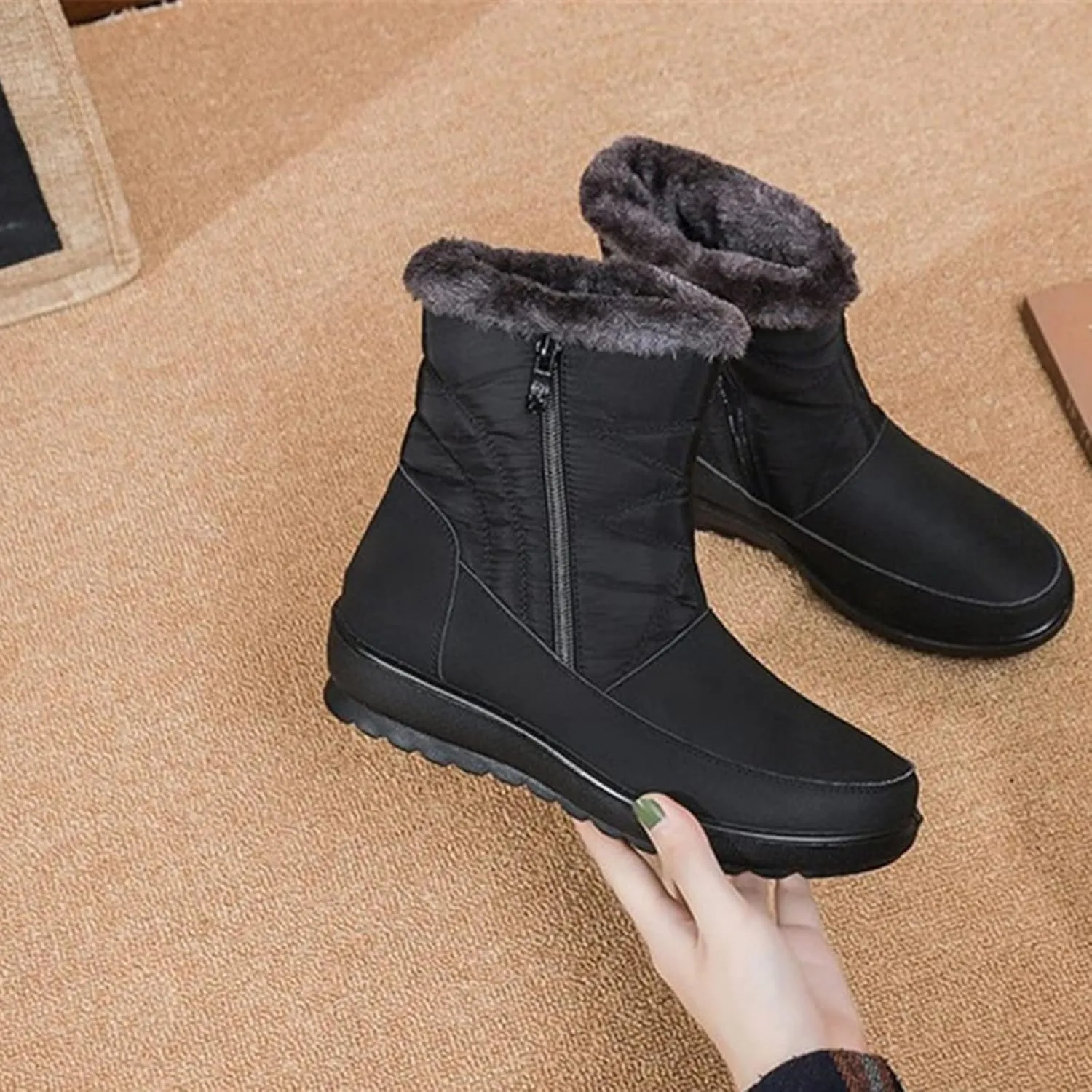 Womens Hiking Boots Waterproof Winter Boots Platform Ankle Shoes Cold Weather Warm Outdoor Boots Work Boots for Men