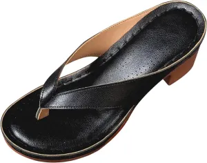Womens Kitten Heels Flip Flops Open Toe Slingback Slip On Mules Sandals Casual Holiday Party Vacation Dress Chunky Shoes Indoor and Outdoor Womens Flip Flops