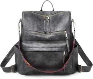 Women's Leather Fashion Design Backpack Purse Casual Convertible Daypacks Satchel Handbags Multipurpose Travel Bag