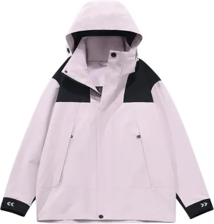Womens Lightweight Waterproof Rain Jacket with Hood Windproof Windbreaker Raincoat Hiking Running Outdoor Travel