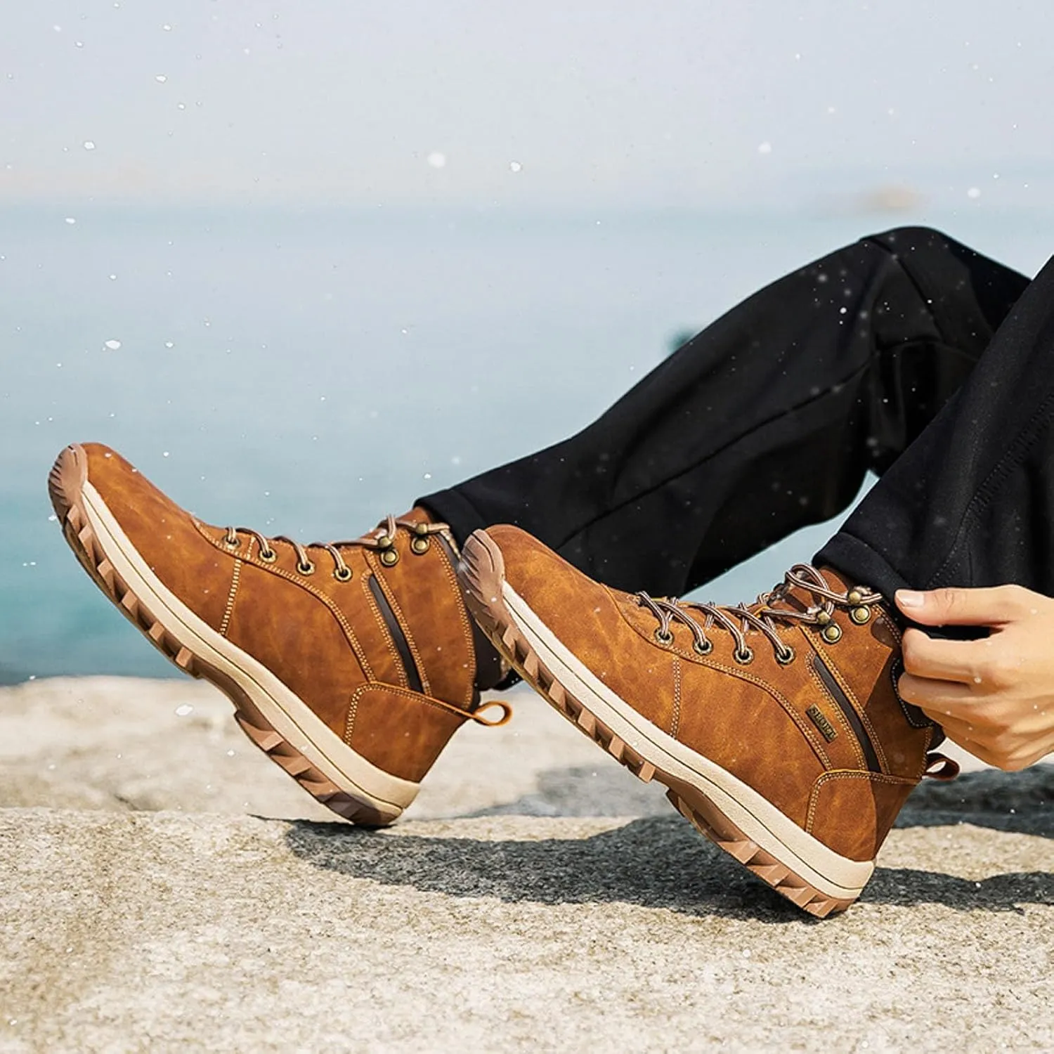 Womens Mens Winter Boots, Waterproof Hiking Boots Cold Weather Non Slip Boots Winter Work Boots for Men Duck Boots Women