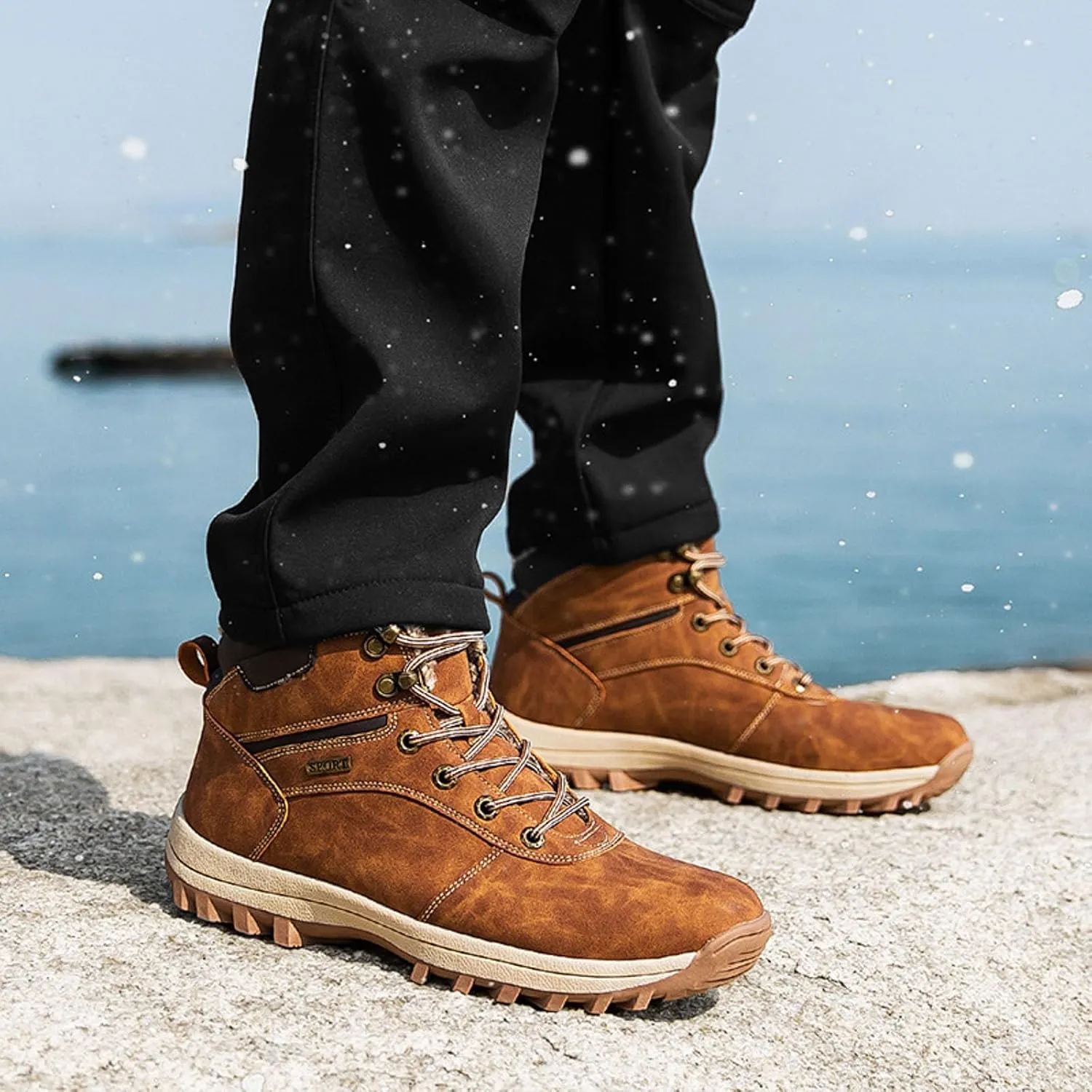 Womens Mens Winter Boots, Waterproof Hiking Boots Cold Weather Non Slip Boots Winter Work Boots for Men Duck Boots Women